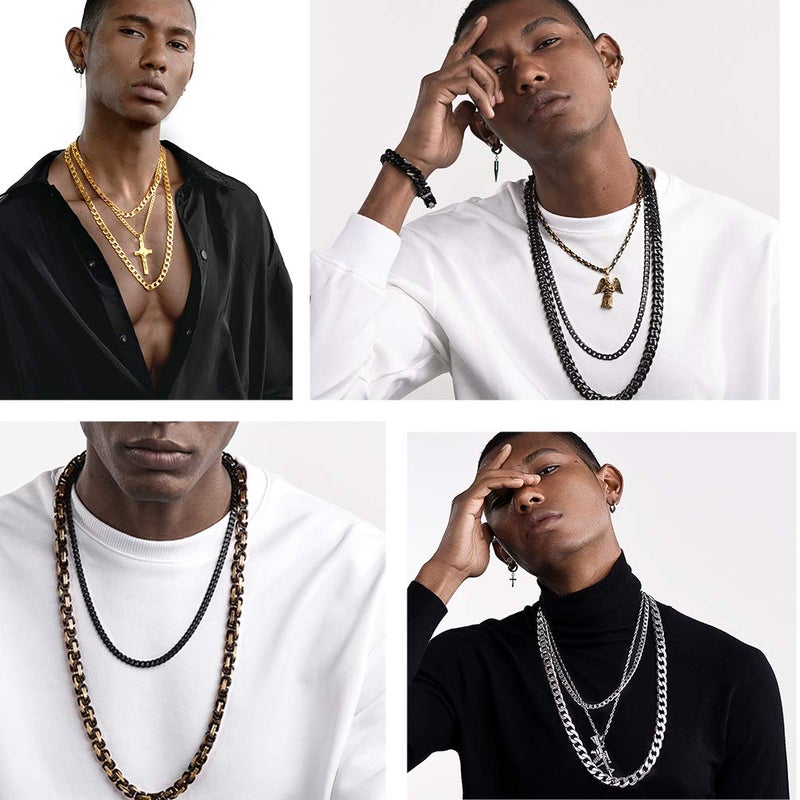 PROSTEEL Necklace for Men Necklaces Chain 18 inch Stainless Steel Cuban Link Mens Necklace Man - Image 3